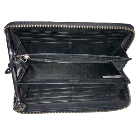 Coach Black Ashley Signature Accordion Zipper Wallet - Picture 7 of 9